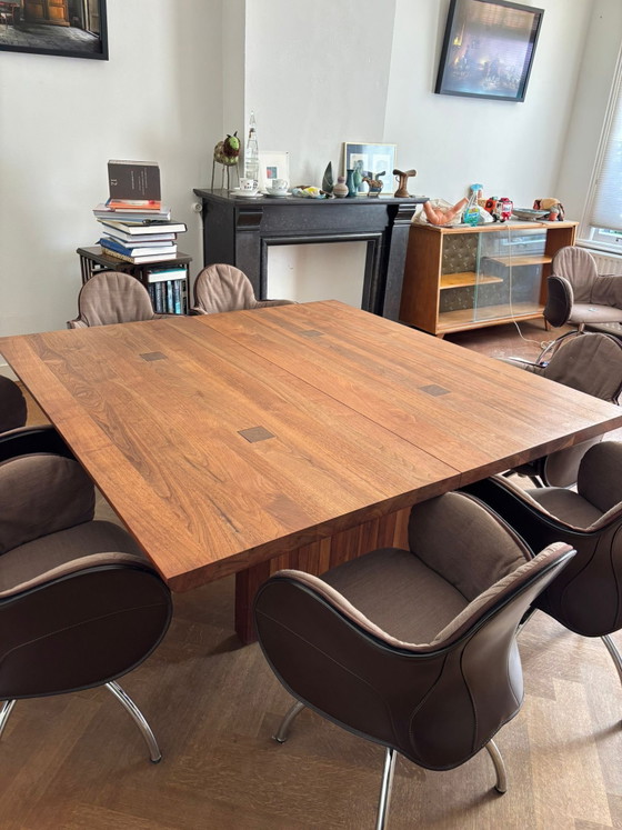 Design Dining Table Walnut Wood Celerina (photo 3 of 5)