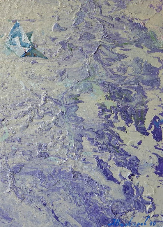 Original Oil Painting Contemporary Art Landscape Flood Water – Paintings & Drawings, Canvas (photo 7 of 7)
