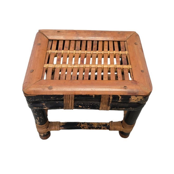 Image 1 of petite table à plantes vintage en bambou