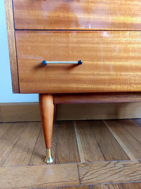 1950s mid-century vintage splayed leg chest of drawers – Wood (photo 13 of 22)
