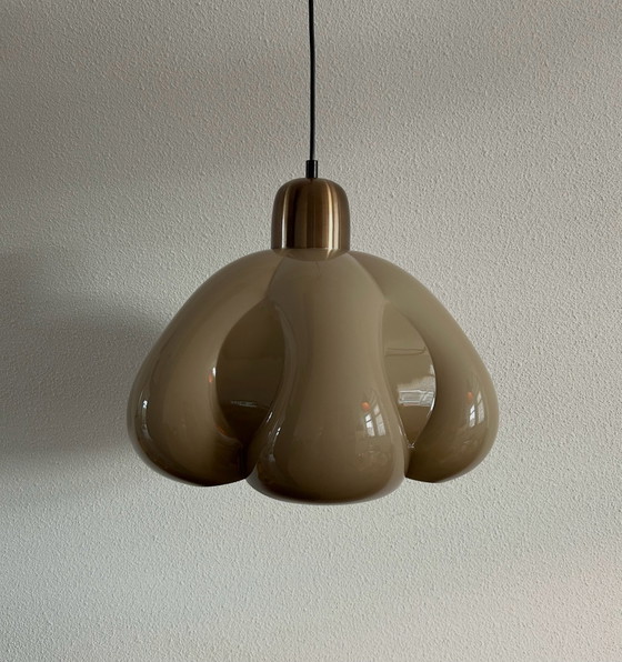 Herda Space Age Blumen-Pilz Pendelleuchte, Pendelleuchten, Metall, Kunststoff, Taupe (Foto 2 von 7)