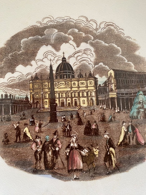 Image 1 of Título: Platos de porcelana fina de Richard Ginori - Colección "Paisajes italianos"