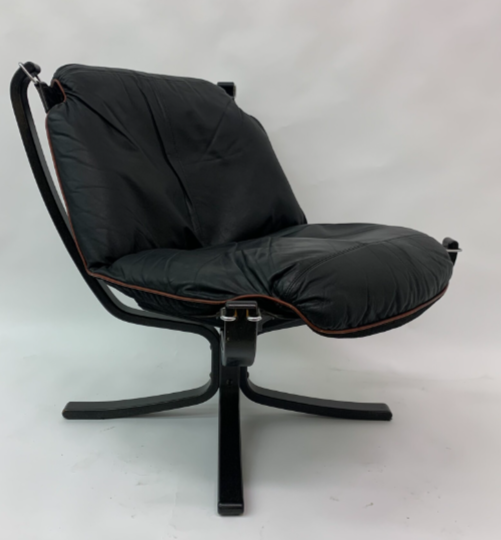 Chaise longue en cuir Falcon de Sigurd Ressel pour Vatne Møbler, 1970