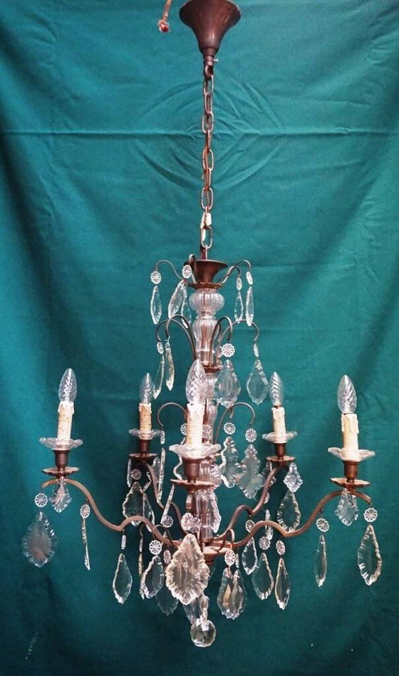 Lustre en cristal de bronze. – Crystal (photo 6 of 6)