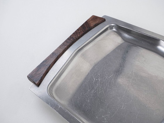 Image 1 of Plateau carré en acier inoxydable, design danois, années 1970, fabriqué au Danemark