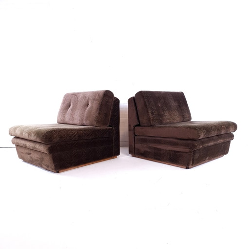 2x vintage slaapfauteuil