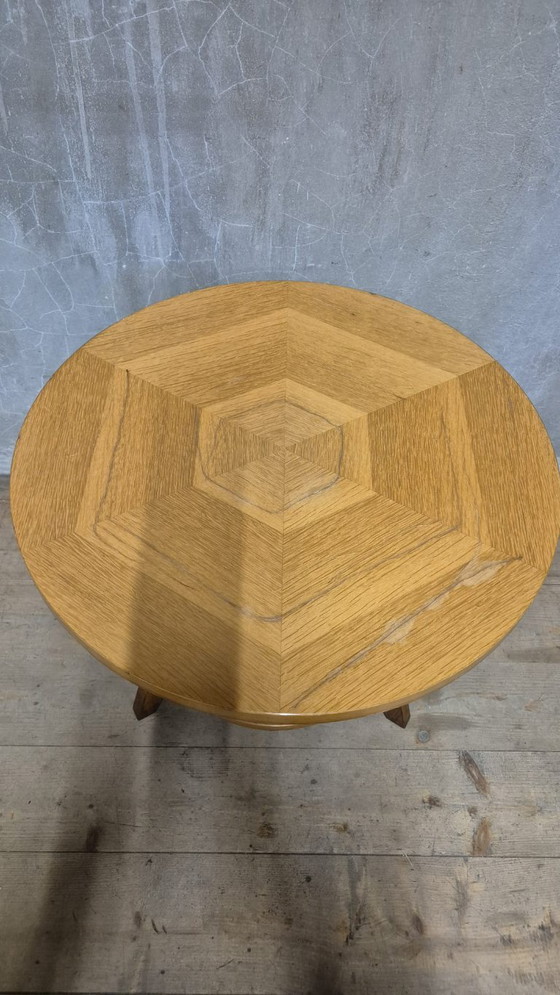 Vintage Round Wooden Coffee Table with Lower Shelf, 20th Century, 52 × 58 cm, Brown (photo 7 of 12)