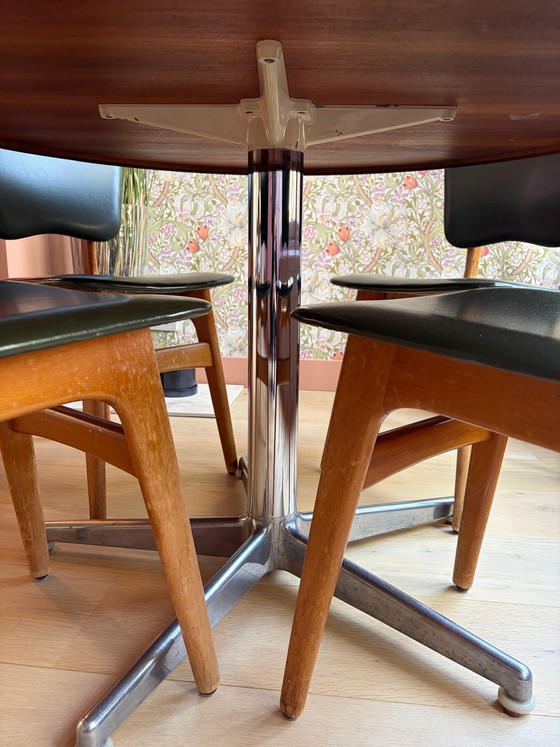 Image 1 of Round Teak Dining Table Vintage 60s-70s
