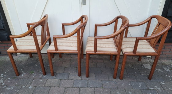 4 x Deens design stoelen – Eetkamerstoelen, Textile, Wood (photo 6 of 6)