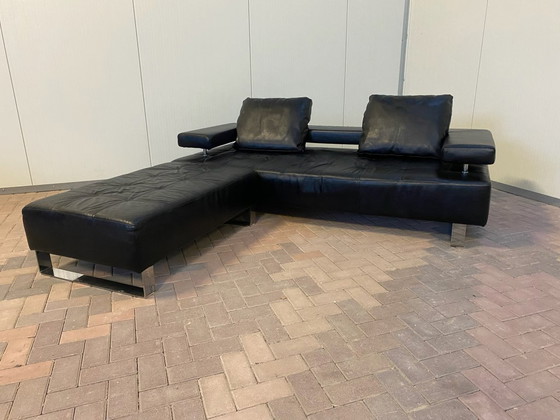 Image 1 of Montel 3-seater Genuine Leather Sofa with Ottoman