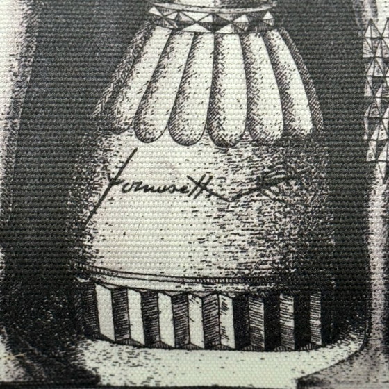 Image 1 of Sofá italiano estilo Carlos X con tela de lino Fornasetti