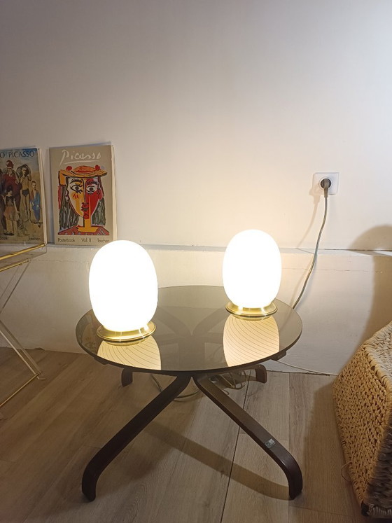 Par de lámparas de cristal de Murano, década de 1970. – Lámparas de mesa, Murano Glass (photo 7 of 7)