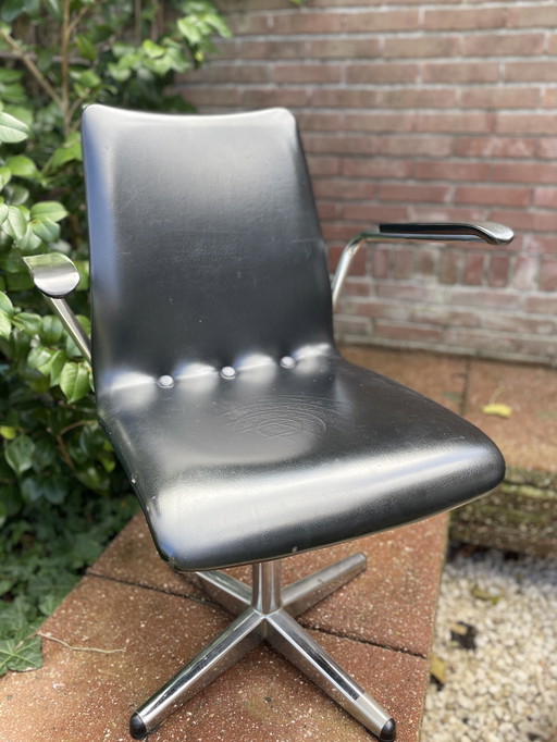 Sedia da ufficio vintage con struttura tubolare - stile Brabantia Gispen