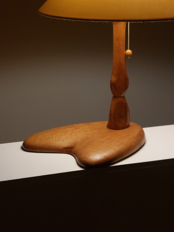 Image 1 of Magnifique lampe de table Art Déco organique sculptée à la main