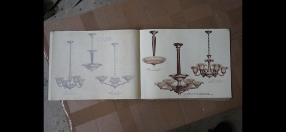 Art Deco Cascade Opaal Matglas Kroonluchter van Jean Gauthier voor Ezan, jaren 30 (photo 18 of 18)