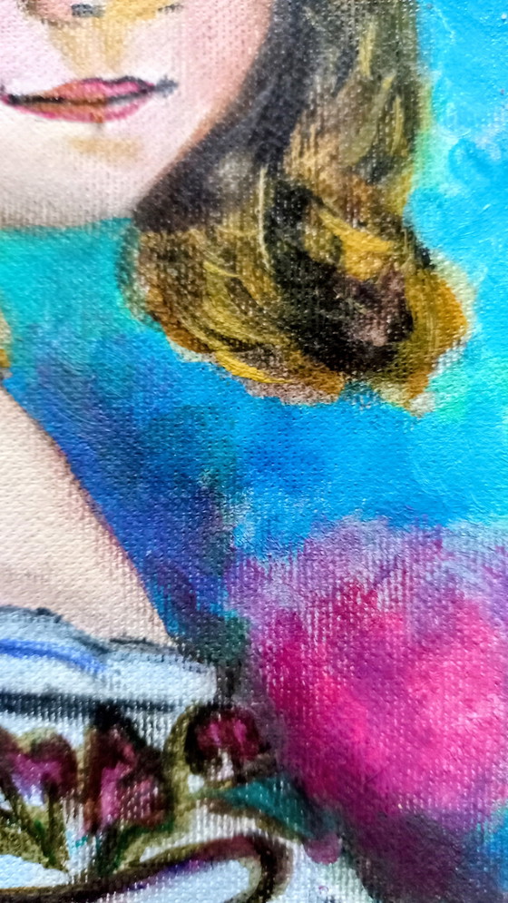 Image 1 of T. van Steenbergen Ragazza con scialle 20 x 30 cm