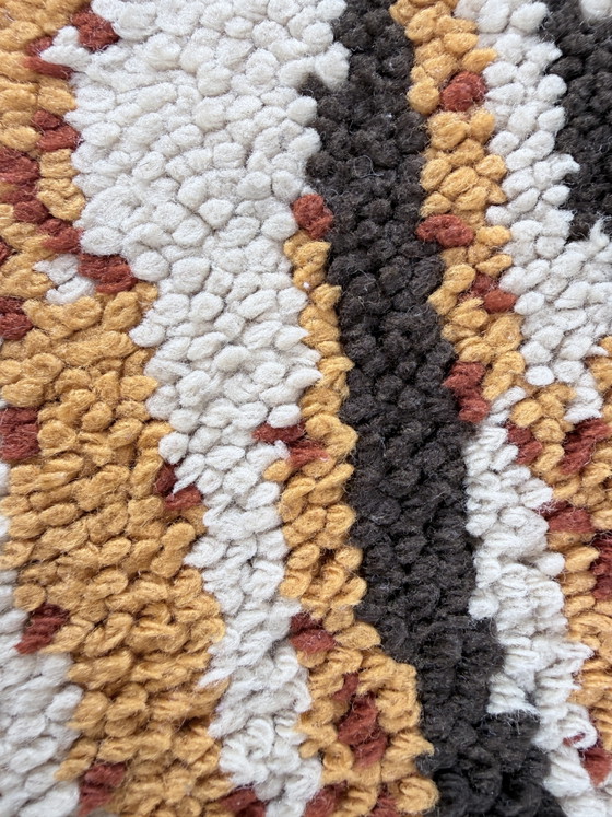 Tappeto Vintage Anni '70 Grafico Raggi di Sole – Ocra, Nero & Crema – Oggetti decorativi, Wool (photo 8 of 12)