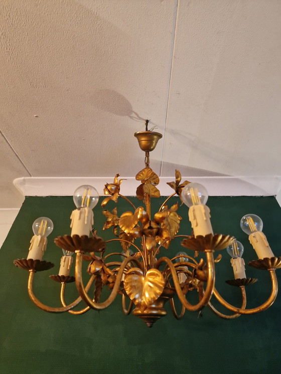 Image 1 of mid-eeuwse hanglamp Hollywood Regency-stijl