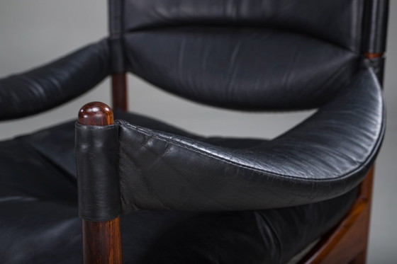 Image 1 of Mid Century Moderne Deense Palisander fauteuils en salontafel van Kristian Vedel voor Sören Willadsen, jaren 1960, set van 3