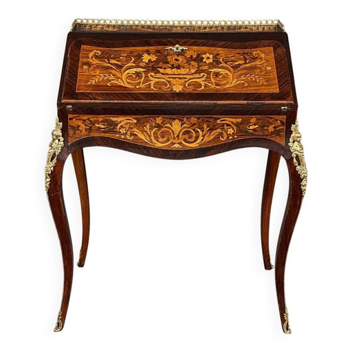 Secretaris uit de tijd van Napoleon III. – bureau, Bronze, Wood