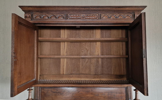 Image 1 of Antique Buffet Cabinet, Dinnerware Cabinet