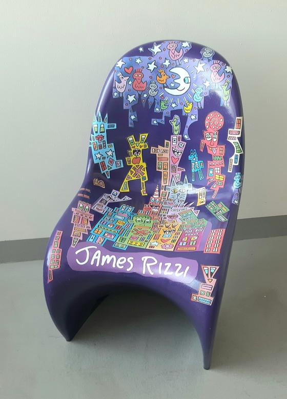 Image 1 of Panton Chair Lila Herman Miller Orig. 1976 Vs. Motifs James Rizzi Mariage