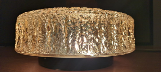 Image 1 of Plafonnier Peill & Putzler – Verre cristal, aspect doré, style rétro années 70