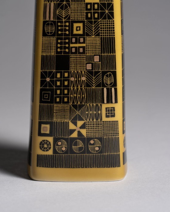 Image 1 of Rare Rosenthal Studio-Line Mustard Graphic Design by Theo Baumann Vase Trio MCM