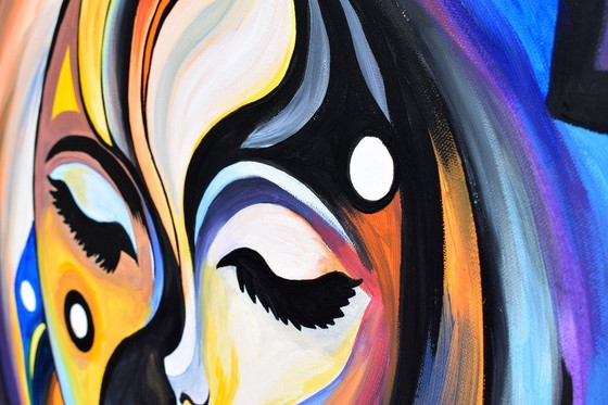 Image 1 of Original Painting "Yin and Yang" – Moder Symbolic Art (70x50 cm)