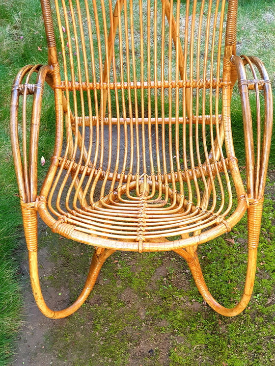 Image 1 of Special Vintage Rattan Rohé Design Armchair