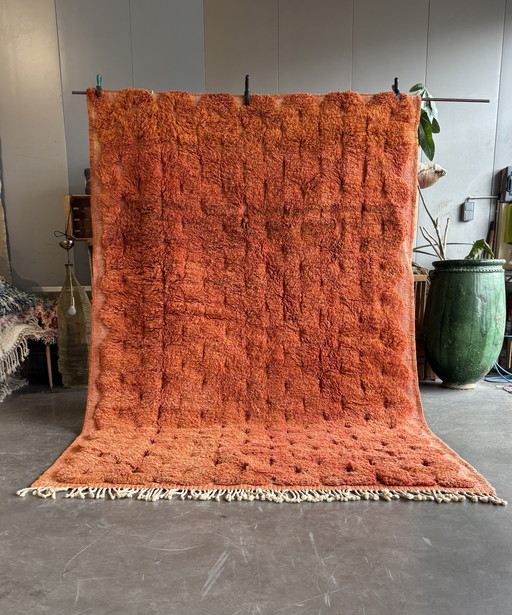 Marokkaans Oranje Modern Nieuw Wollen Vloerkleed