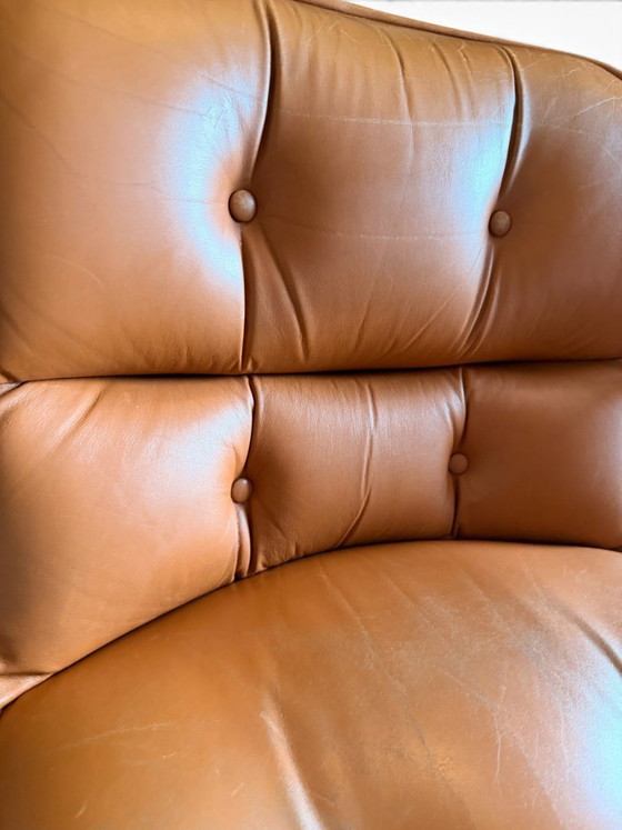 Image 1 of Knoll Charles Pollock Armchair - Vintage Camel Leather