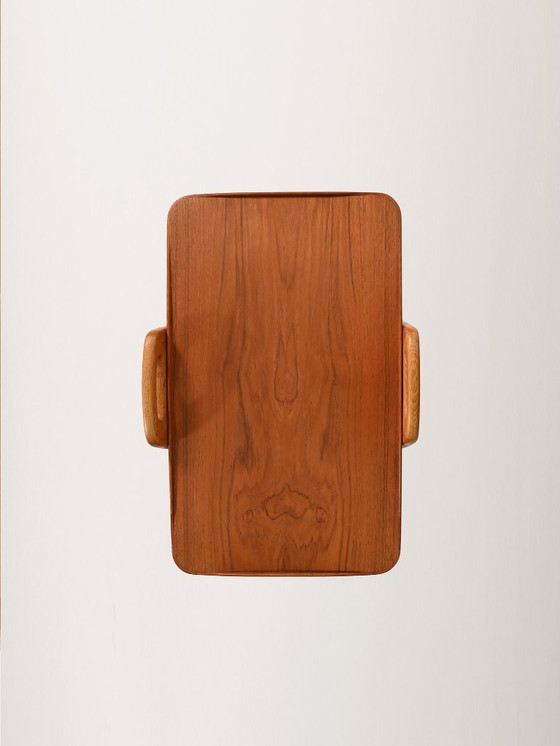 Image 1 of Deense salontafel uit de jaren 60 van teak en eikenhout.