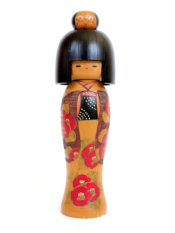Image 1 of Vintage Handmade Japanese Kokeshi Doll | Midcentury Japan Folk Art