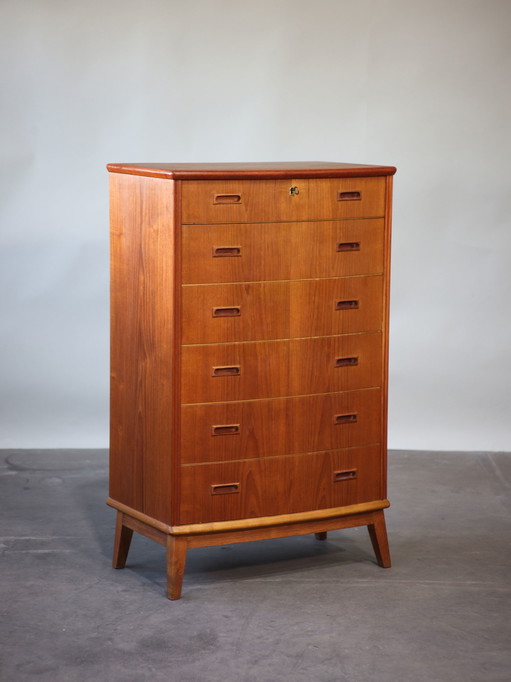 Commode vintage en teck convexe