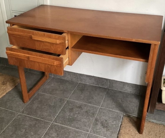 Image 1 of Schreibtisch Holzschlitten 70er Jahre