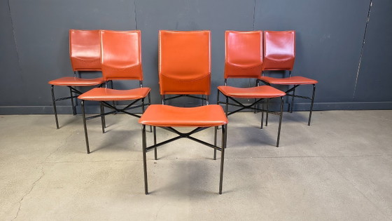 Image 1 of Ross Littlel voor Matteo Grassi set van 6 eetkamerstoelen, jaren 70