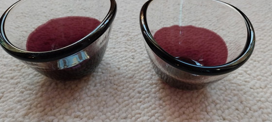 Image 1 of 2 elegantissime ciotole soffiate a mano di Hadeland Willy Johansson, articolo di design scandinavo da 12 cm ciascuna