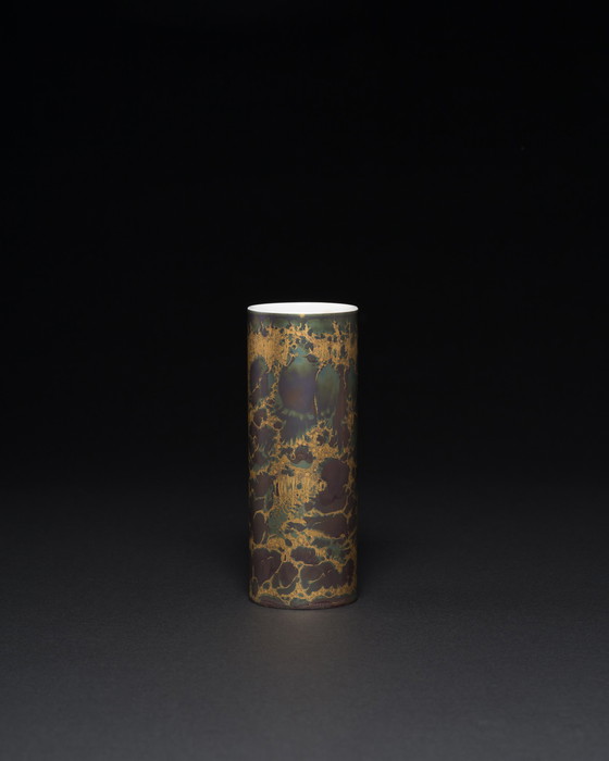 Image 1 of Vase en porcelaine peint à la main Hans Wohlrab Rosenthal H. Drexler Duo Goldfeuer