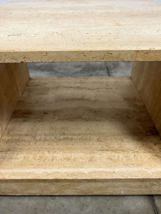 Image 1 of Tavolino da caffè/tavolino vintage. Travertino, Italia, anni '80