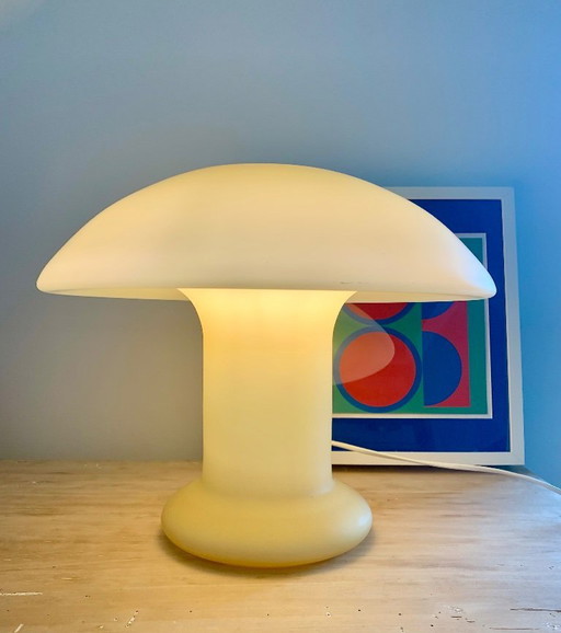 Vintage Hustadt Leuchten mushroom opaline glass model 3631/01