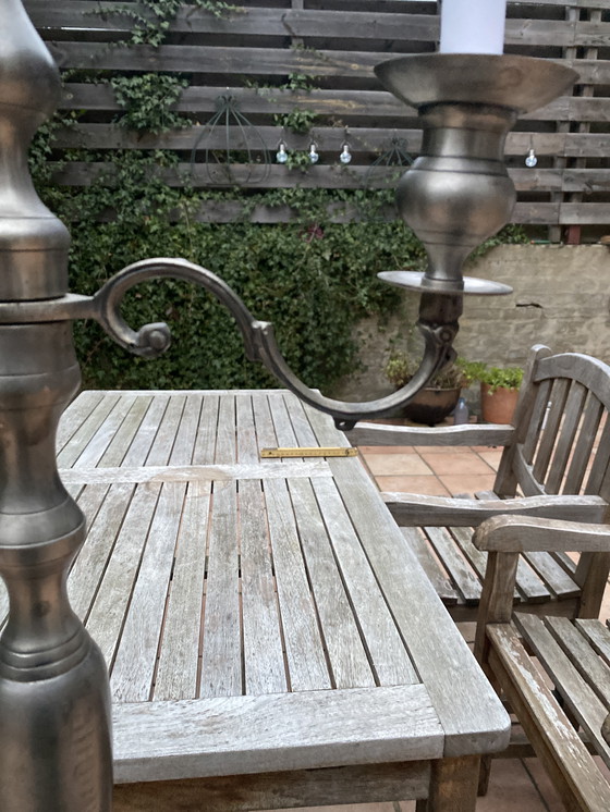 Image 1 of Grande candeliere Mid Century in latta pura