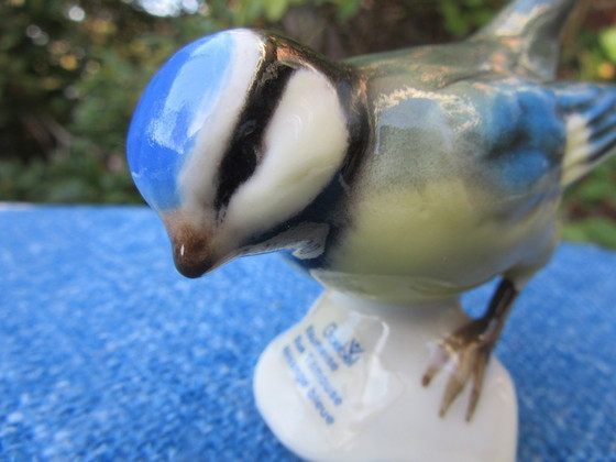 Image 1 of Figurine d'oiseau en porcelaine Goebel, mésange bleue, vintage