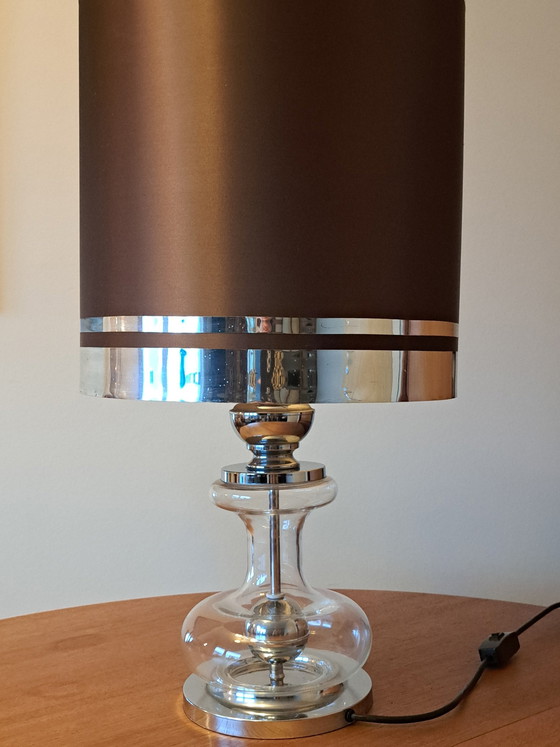 Image 1 of Lampada da tavolo di design Richard Essig – anni '70 – Vetro e cromo – 62 cm