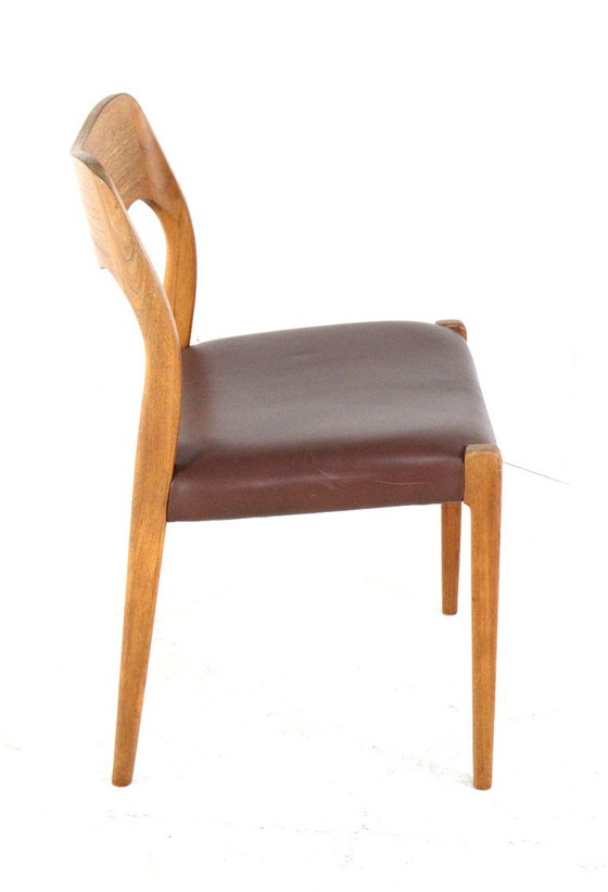 Set 6 Niels O Moller Model 71 Stoelen Teak Vintage Deens – Niels Otto Møller, Eetkamerstoelen, Leather (photo 6 of 17)
