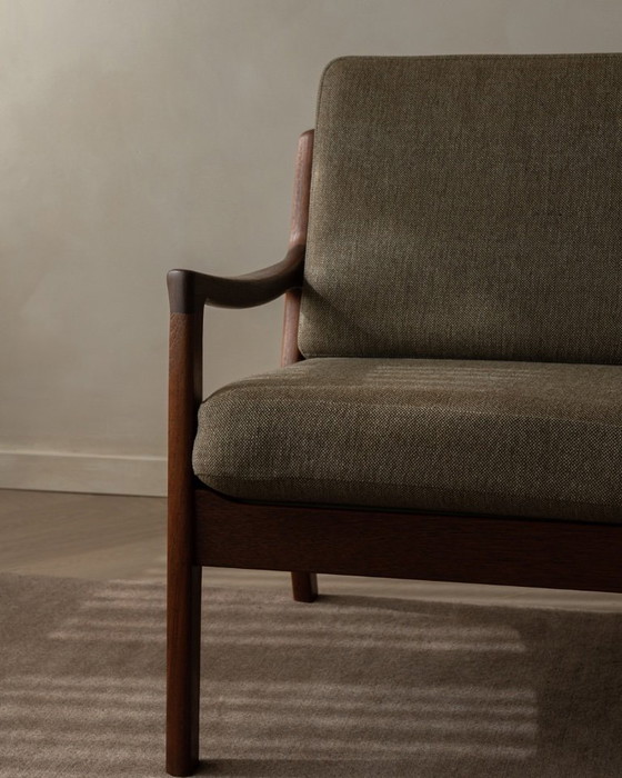 Image 1 of Vintage Senator tweezitsbank van Ole Wanscher voor Cado | Frame van Deens teakhout | Originele bekleding | Jaren 60