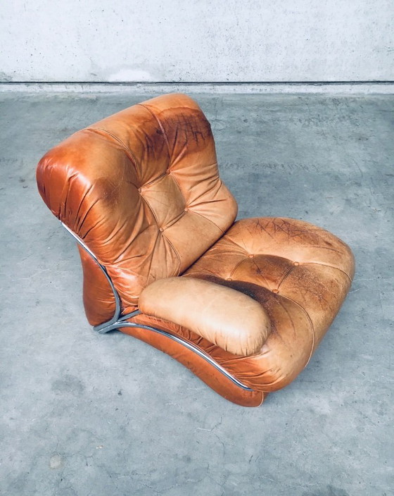 Image 1 of Midcentury Modern Italian Design 'COROLLA' Leather Sectional Sofa by I.P.E. Italy 1970's