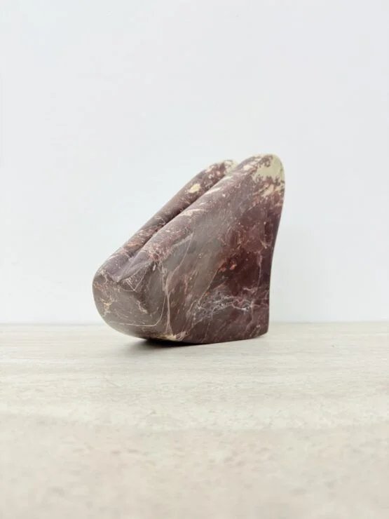 Vintage Mid Century red Marble Abstract Organic Modern Sculpture , 1980s (photo 11 of 12)