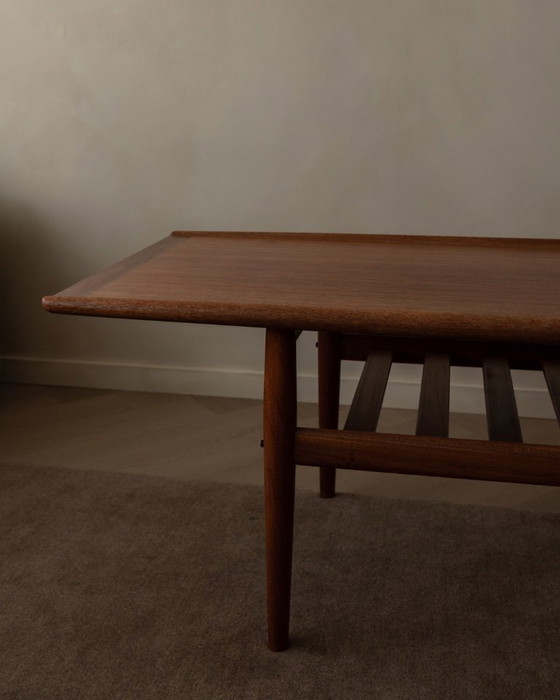 Image 1 of Danish teak coffee table by Grete Jalk with slatted frame, 1960s