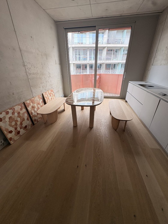 Image 1 of Table with 2 benches and coffee table by Fernando Laposse